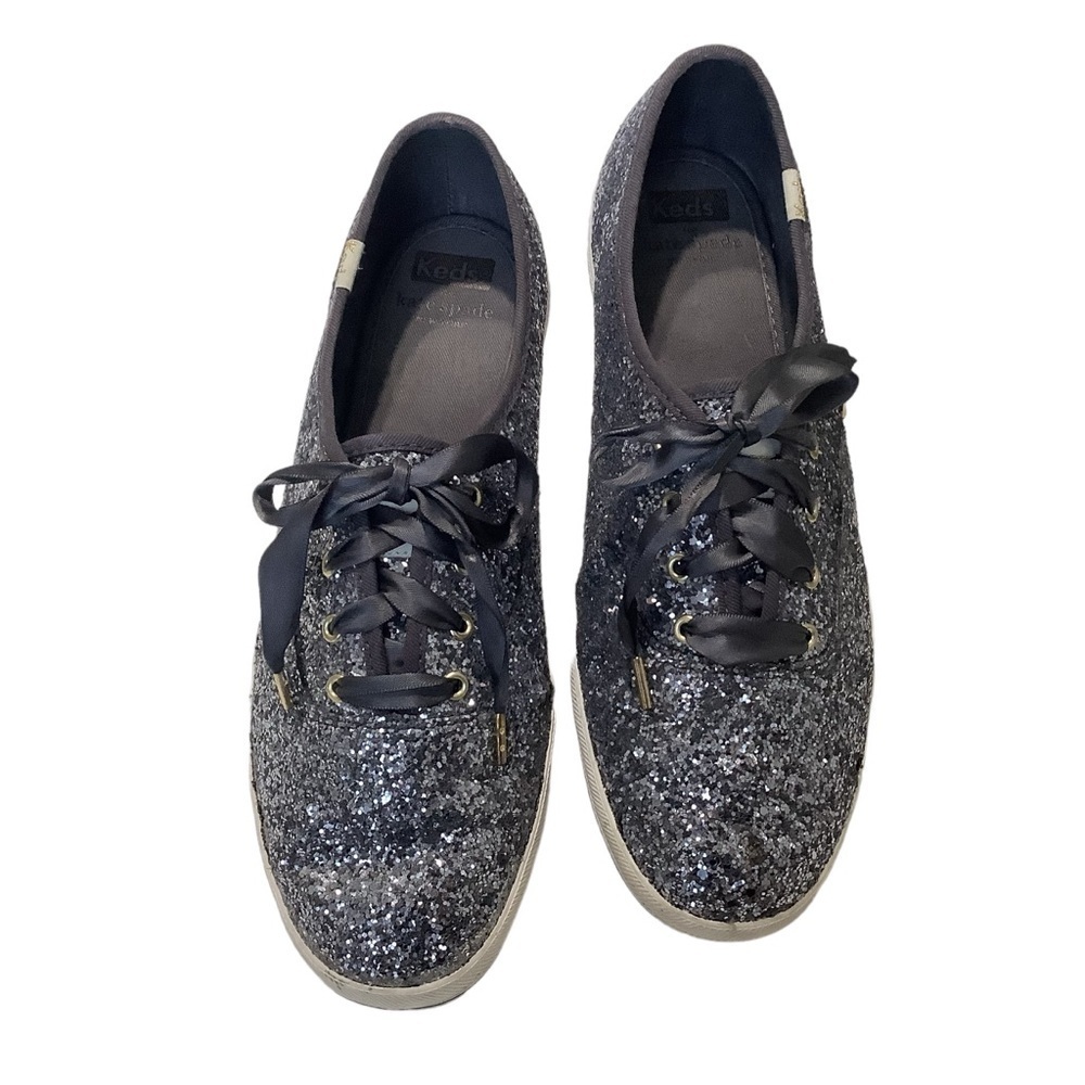 KATE SPADE x KEDS Champion Gray Glitter Sneakers Size 9